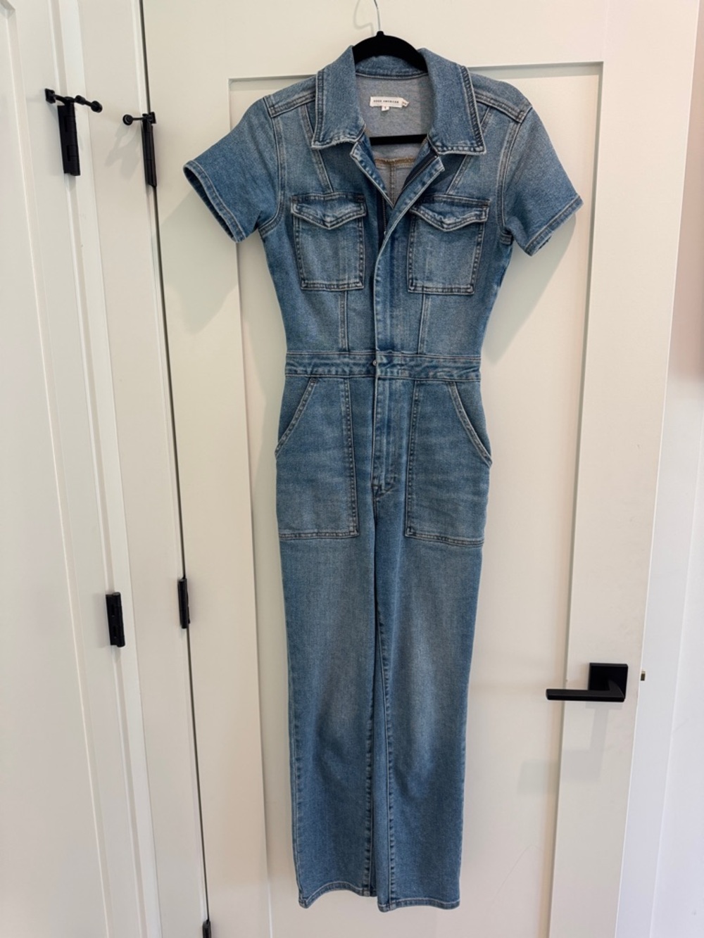 Good American Light Blue Denim Jumpsuit